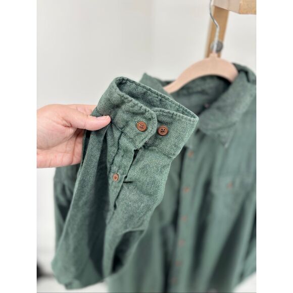 BARBOUR Men’s Long Sleeve Tailored Fit Flannel Shirt Green Size XXL Button Down - Picture 7 of 10